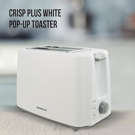 Havells Crips Plus 2 Slice Pop Up Toaster - 750w (White) - ATC Electronics