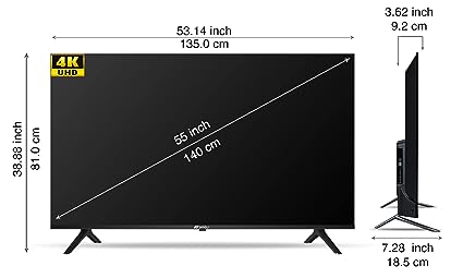 Sansui 140 cm (55 inches) 4K Ultra HD Certified Android LED TV JSW55ASUHD (Mystique Black) - ATC Electronics