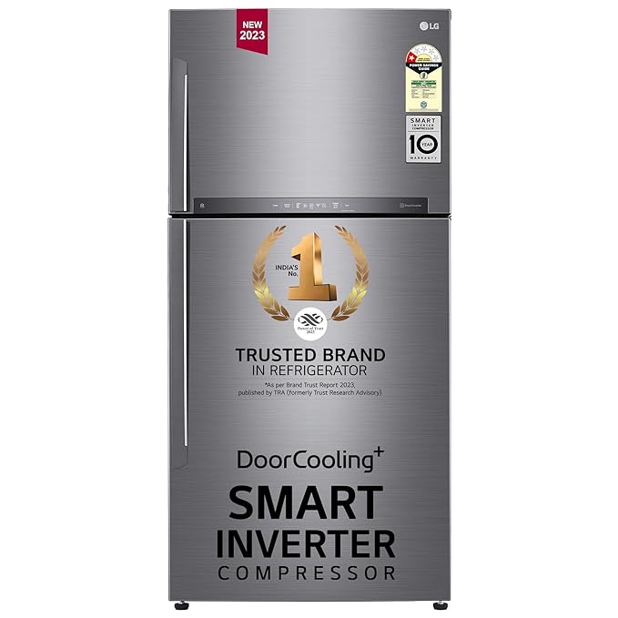 LG 592 L 1 Star Frost Free Inverter Wi-Fi Double Door Refrigerator (2023 Model, GR-H812HLHM, Platinum Silver3, With Hygiene Fresh+ & Door Cooling+) - ATC Electronics