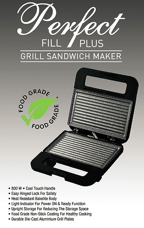 Havells Perfect Fill Plus 2 Slice 800 watt Grill Sandwich Maker (Black) - ATC Electronics