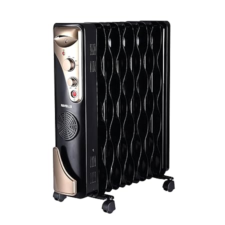 Havells OFR 11 2900 Watts Wave Fin with PTC Fan Heater (Black) (OFR 11 Wave Fin) - ATC Electronics