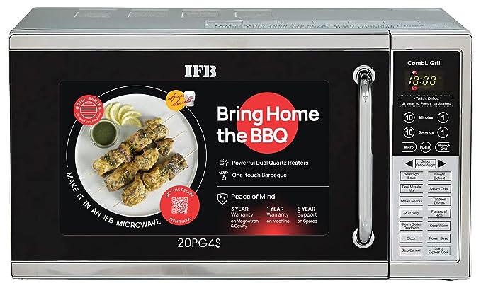 IFB 20 L Grill Microwave Oven (20PG4S, Black/ Silver) - ATC Electronics